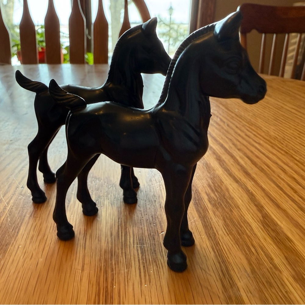 Set of 2 Vintage Black Foals